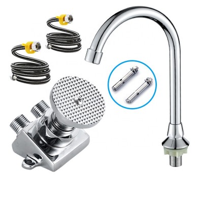 Foot operated faucet pedal control faucet